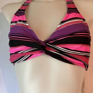 1352a NWT Bikini Bay PPST Crisscross Underwire Cup Size Top Wide Strap Size 36D